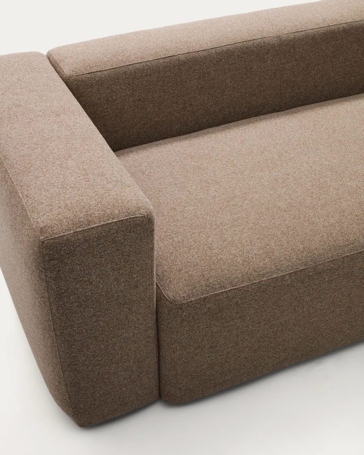 Угловой диван Blok из коричневой синели, 5 мест, 320 x 320 см