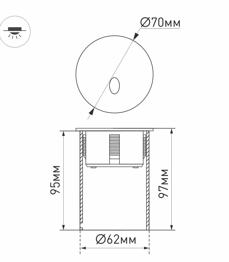 Светильник для ступеней Arlight LT-GAP-R70-3W Warm3000 025737