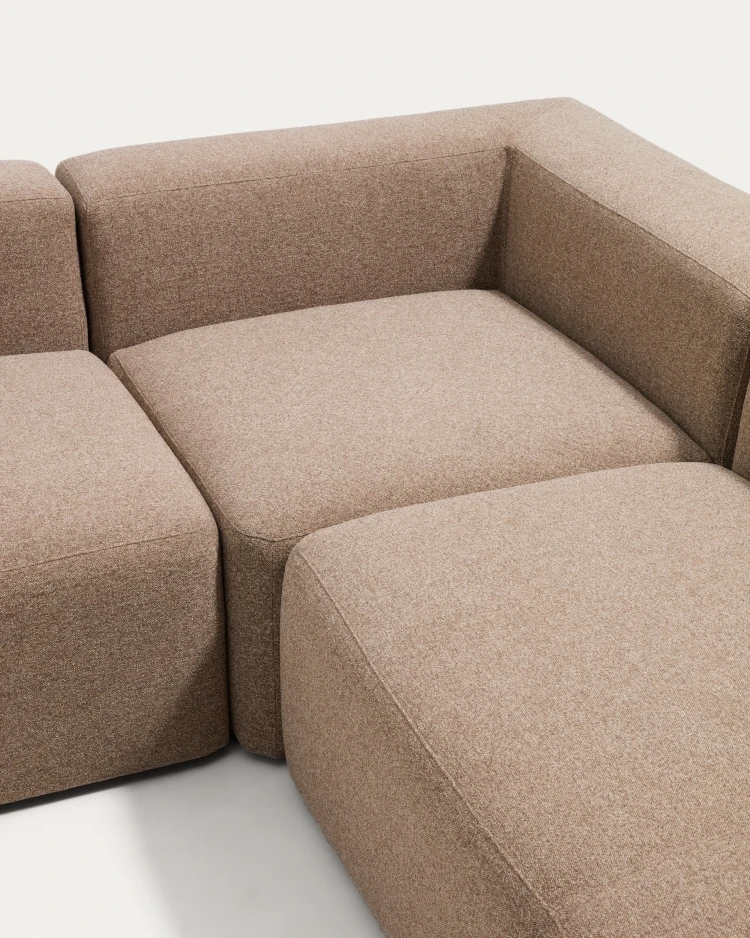 Угловой диван Blok из коричневой синели, 5 мест, 320 x 290 см