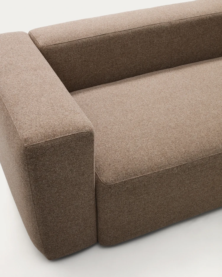 Угловой диван Blok из коричневой синели, 5 мест, 320 x 290 см