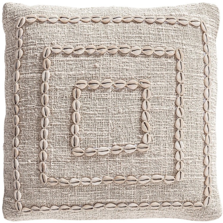 Подушка декоративная Clancy 50x50 бело-коричневая Подушка декоративная Clancy 50x50 бело-коричневая
