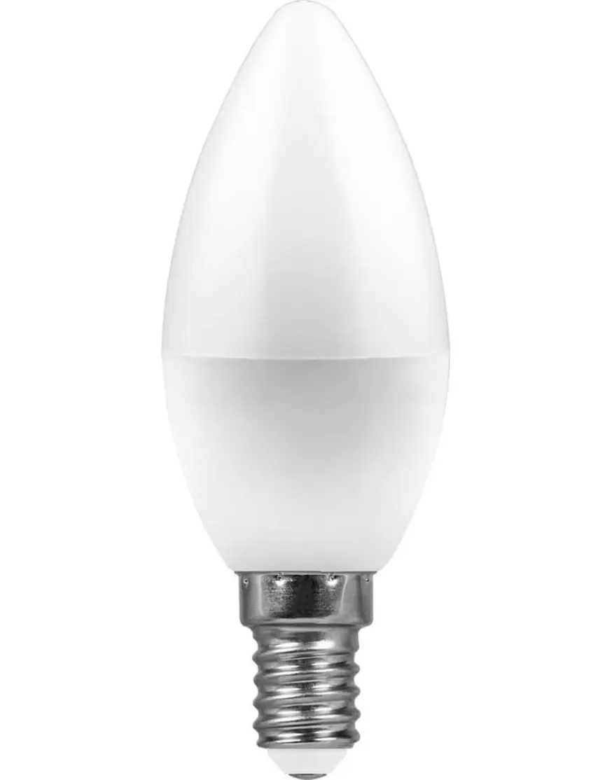 Лампа светодиодная Feron E14 7W 6400K Прямосторонняя Матовая LB-433 25986