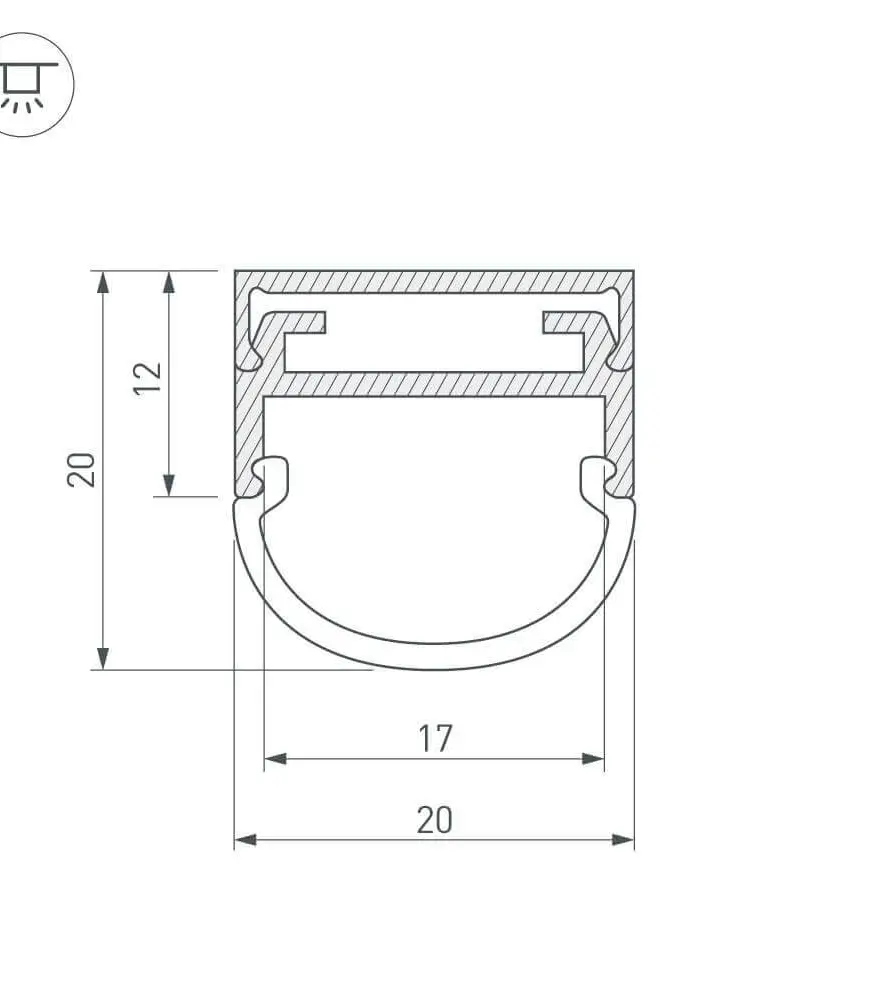 Профиль Arlight ARH-WIDE-B-H20-2000 ANOD 016188