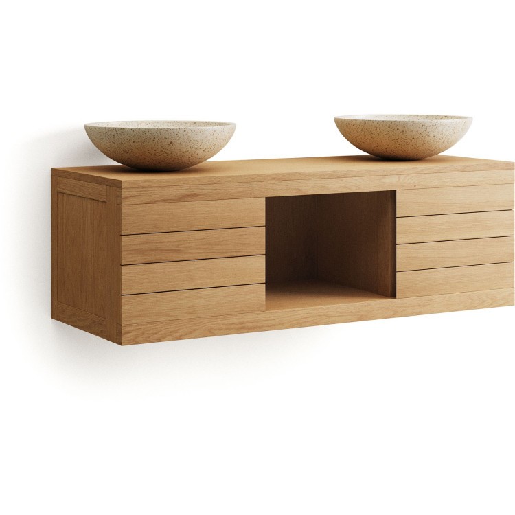 Kenta Мебель для ванной из массива тика с натуральной отделкой, 120 x 45 см