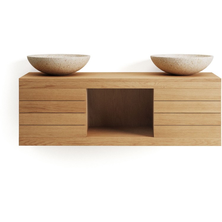 Kenta Мебель для ванной из массива тика с натуральной отделкой, 120 x 45 см