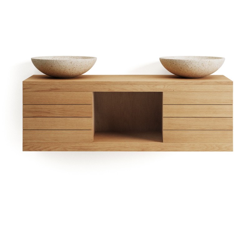 Kenta Мебель для ванной из массива тика с натуральной отделкой, 120 x 45 см