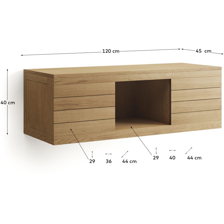Kenta Мебель для ванной из массива тика с натуральной отделкой, 120 x 45 см