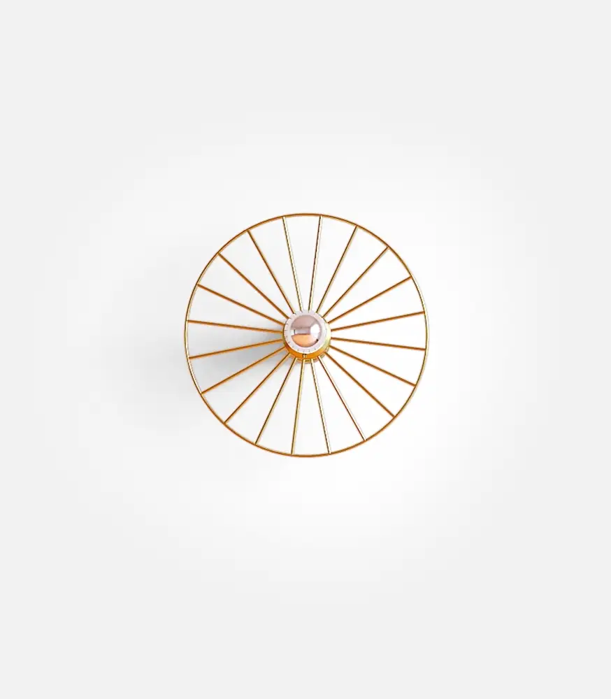 Бра Wheel 30 см золотой + цоколь 5 см золотой