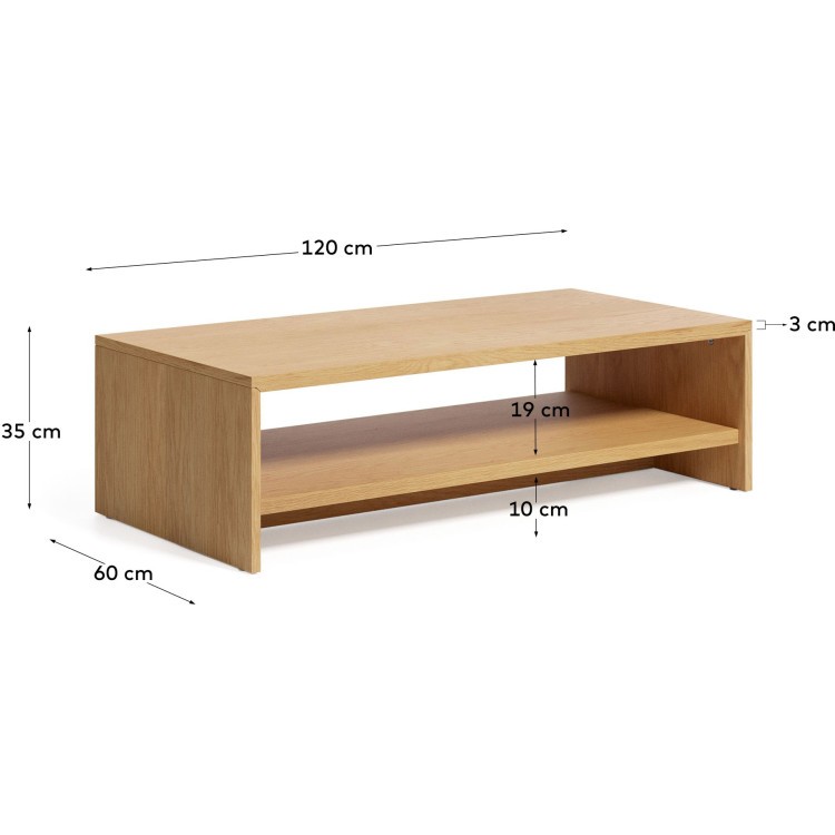Abilen Журнальный столик из шпона дуба 120 x 60 FSC 100%