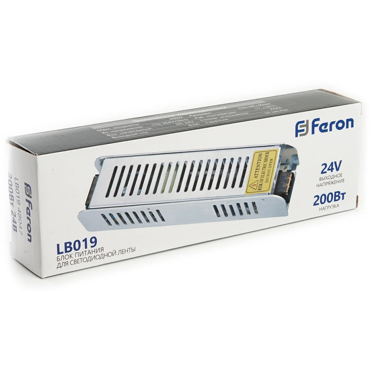 Трансформатор для светодиодной ленты Feron LB019 200Вт 24В IP20 48047