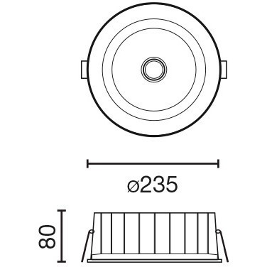 Встраиваемый светильник KOBO белый 15W 3000K CRI90 90° IP65