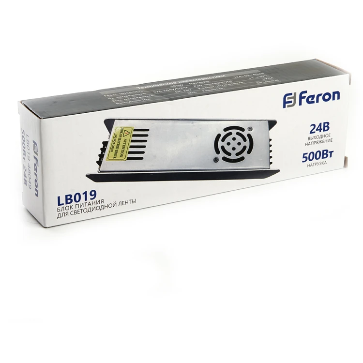 Трансформатор для светодиодной ленты Feron LB019 500Вт 24В IP20 48049