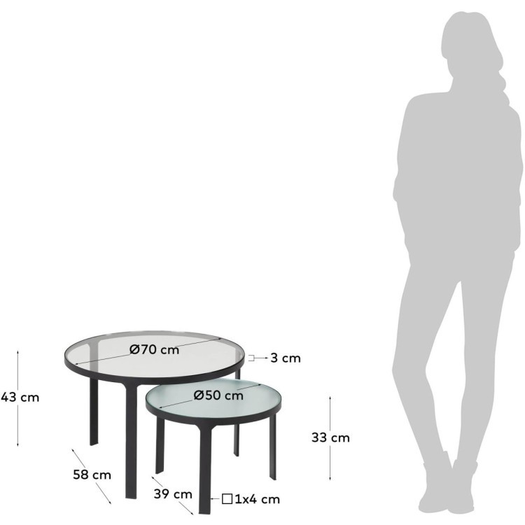 Набор столиков Oni Ø 70 cm / Ø 50 cm