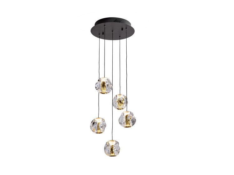 Люстра Zaria 5L- черный/золотой D30 DIM