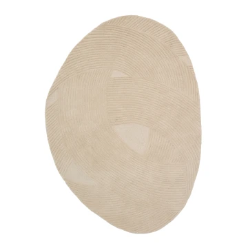 Белый шерстяной ковер Domm 160 x 230 см