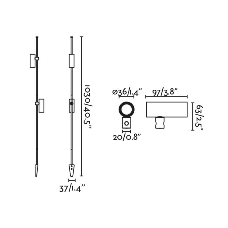 CLAP Ландшафтный светильник черный 1030 LED 2X6W 3000K 38є