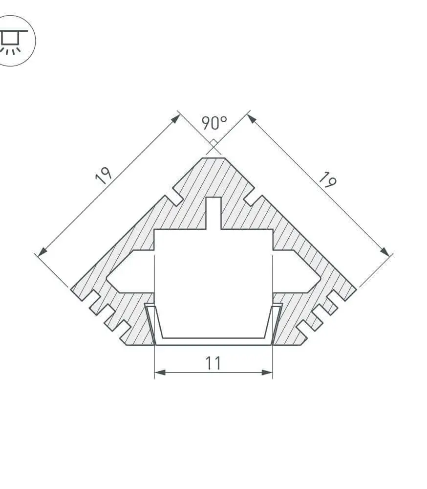 Профиль Arlight PDS45-T-2000 ANOD 012092