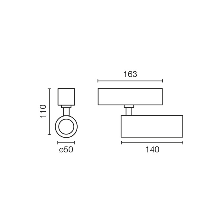 Трековый светильник Neso Hole-10W 2700K 36 градусов белый DALI
