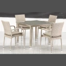 Комплект плетеной мебели T257C/Y376C-W85 Latte (4+1) + подушки на стульях