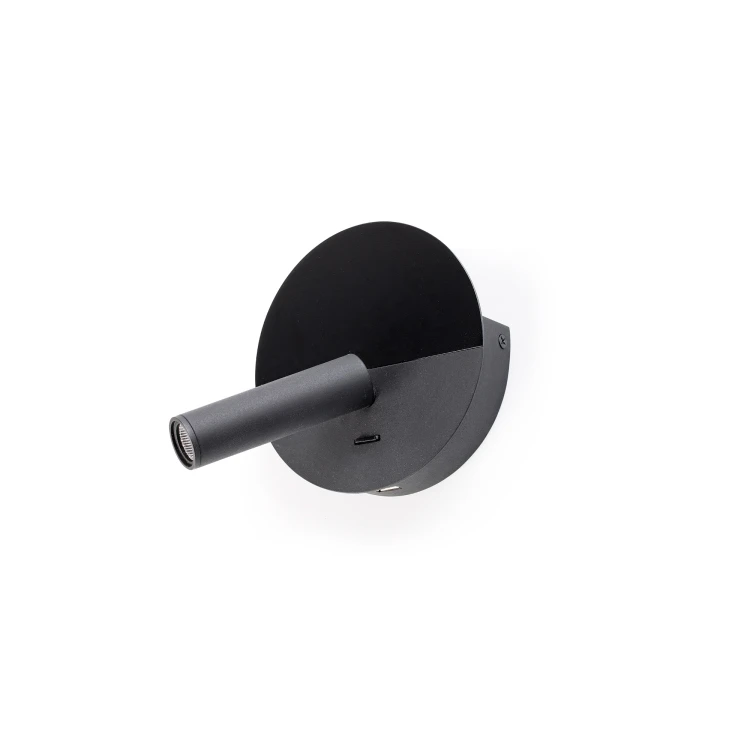DUAS Бра с ридером черный USB C LED 3W 2700K