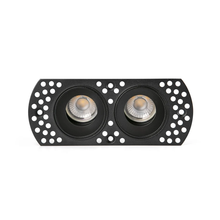 Встраиваемый регулируемый светильник без рамки черный FLIC 2xGU10 MR11