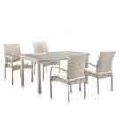 Комплект плетеной мебели T256C/Y376C-W85 Latte (4+1) + подушки на стульях