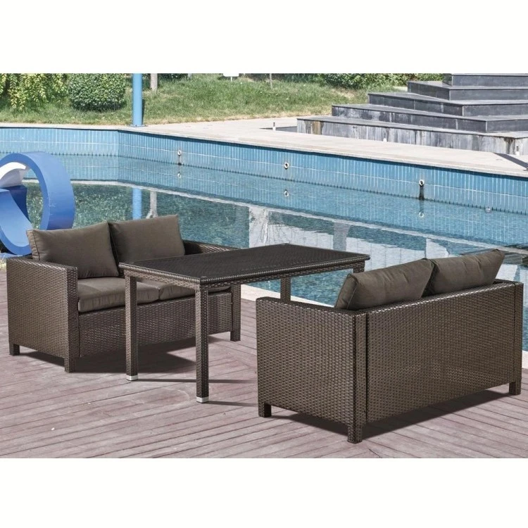 Обеденный комплект плетеной мебели с диванами T256A/S59A-W53 Brown