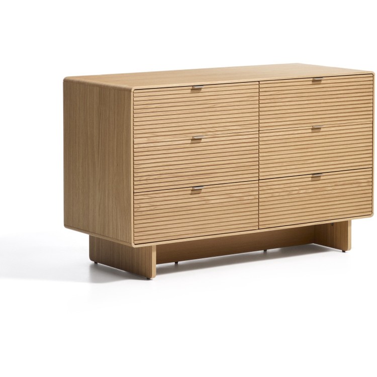 Комод Norlen с 6 ящиками из натурального шпона дуба, 120 x 75 см