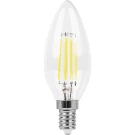 Лампа светодиодная филаментная Feron E14 11W 2700K Свеча Прозрачная LB-713 38006