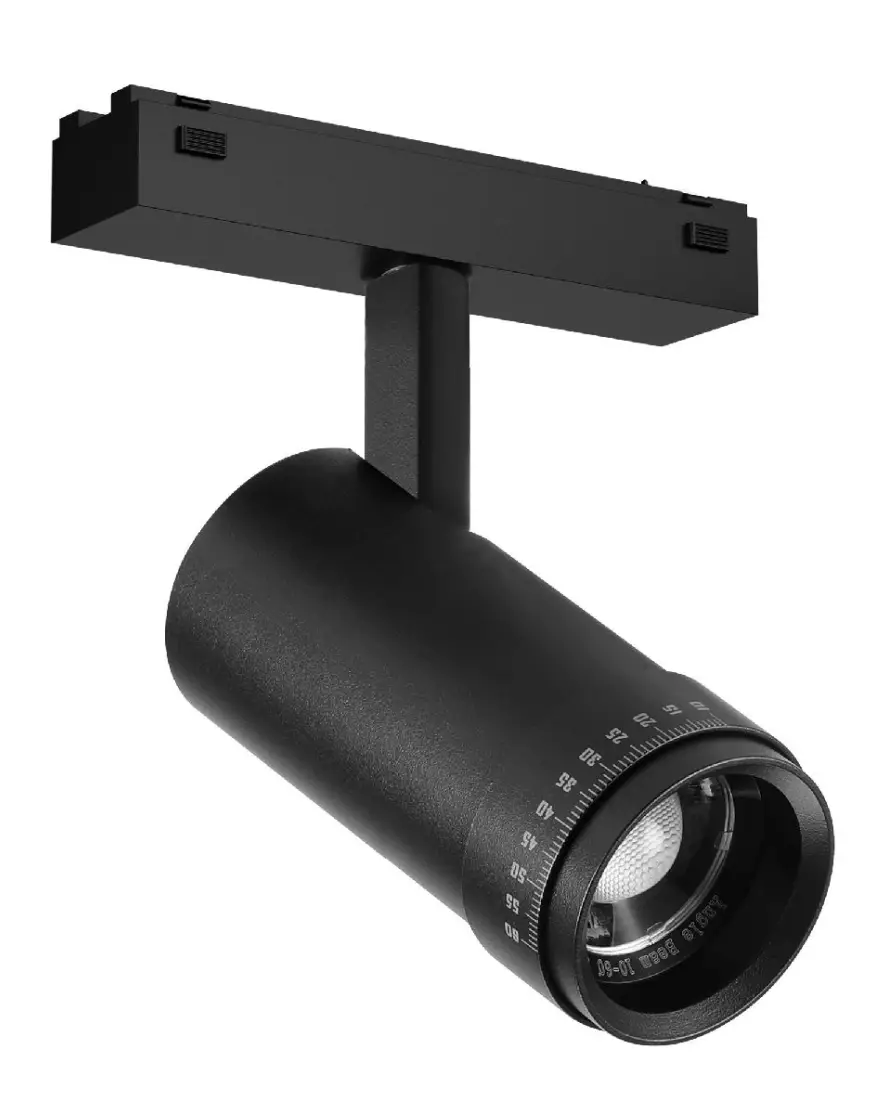 Трековый магнитный светильник Arlight MAG-VIBE-SPOT-ZOOM-R47-10W Day4000 (BK, 20-55 deg, 48V) 044482