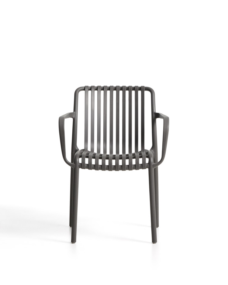 Уличный стул Isabellini из пластика графитового цвета