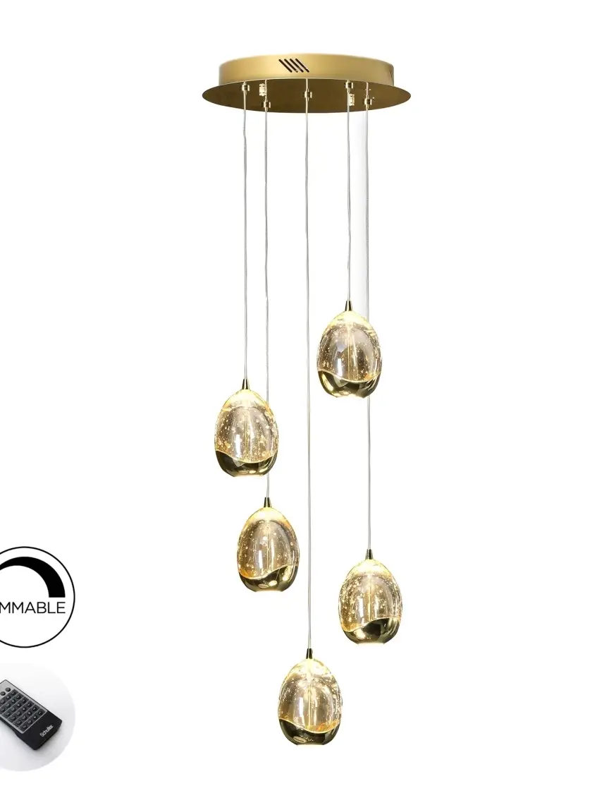 Люстра Rocio LED 5L DIM золотая