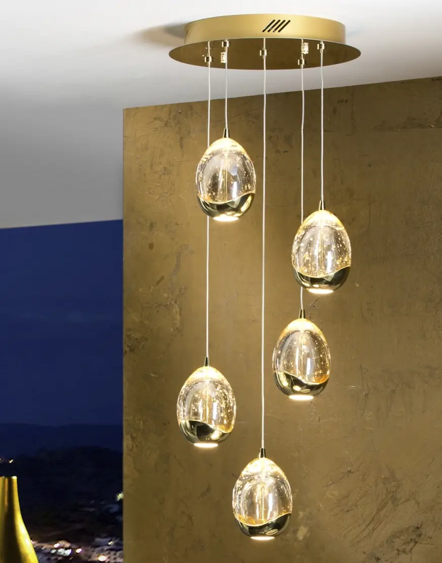 Люстра Rocio LED 5L DIM золотая