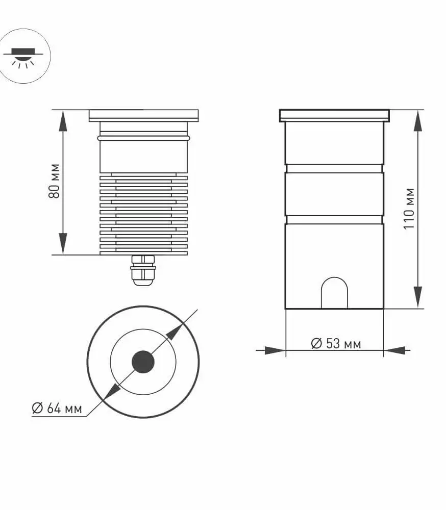 Тротуарный светильник Arlight LTD-GROUND-R65-6W Warm3000 026449