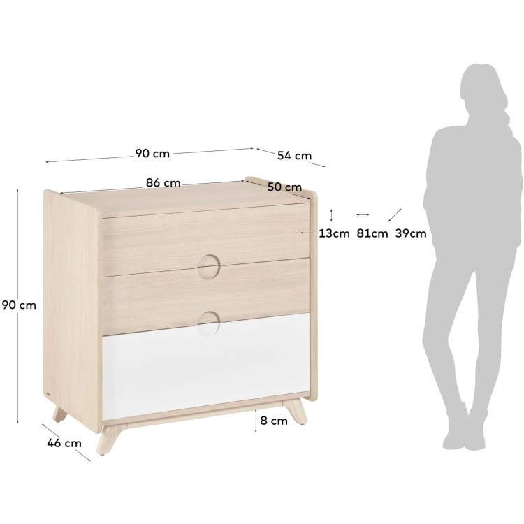 Nunila комод из ясеневого шпона 90 x 90 см