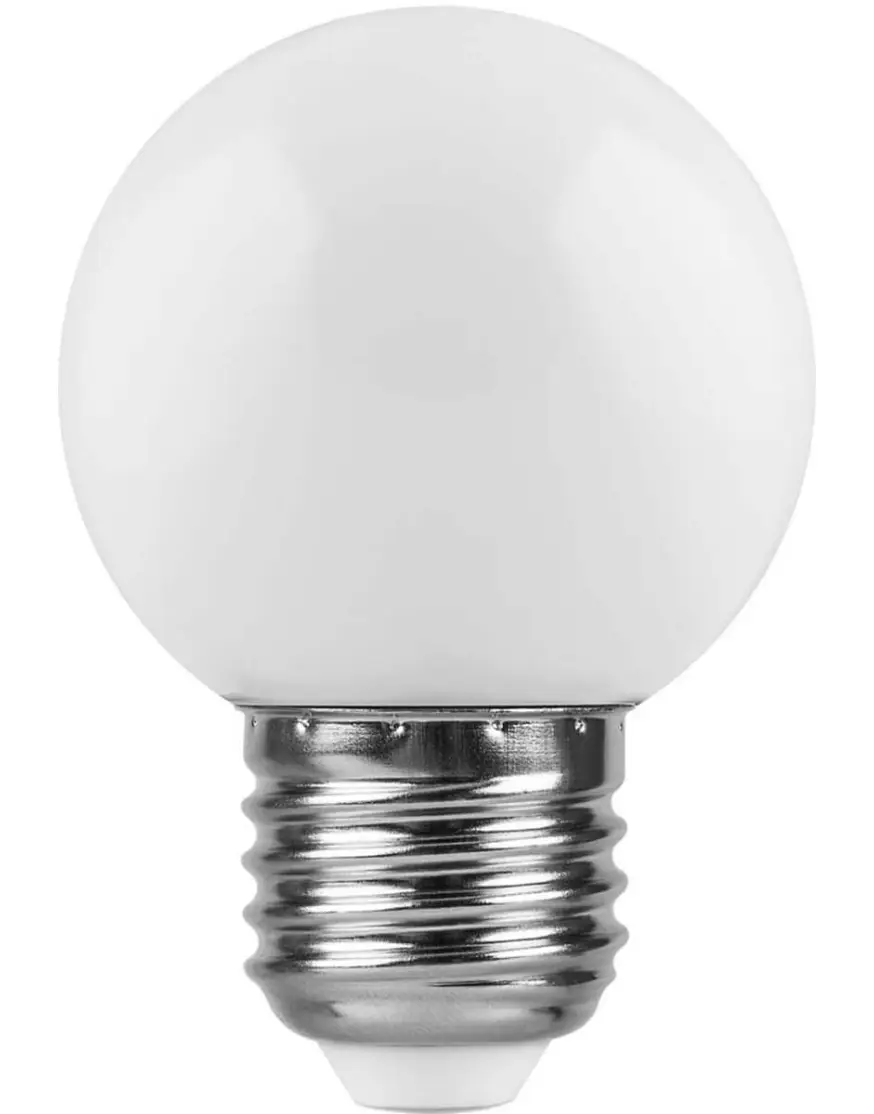 Лампа светодиодная Feron Е27 1W 6400K Шар Матовая LB-37 25115