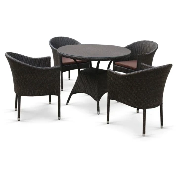 Комплект мебели из иск. ротанга T197ANS/Y350A-W53 Brown (4+1)