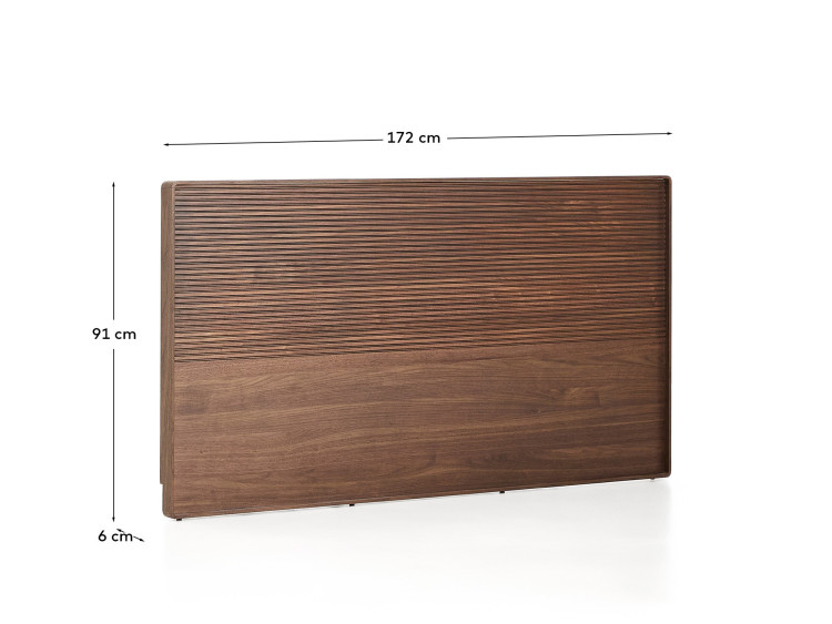 Изголовье Norlen из орехового шпона с темной отделкой LED 60 x 200 см
