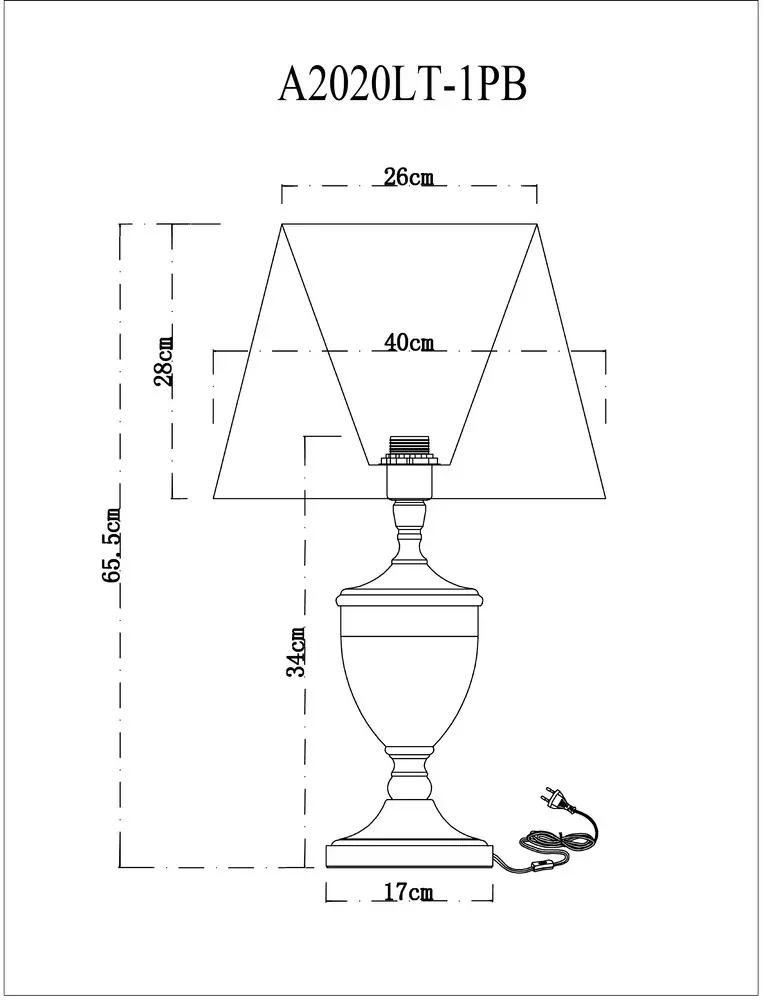 Настольная лампа Arte Lamp Radison A2020LT-1PB