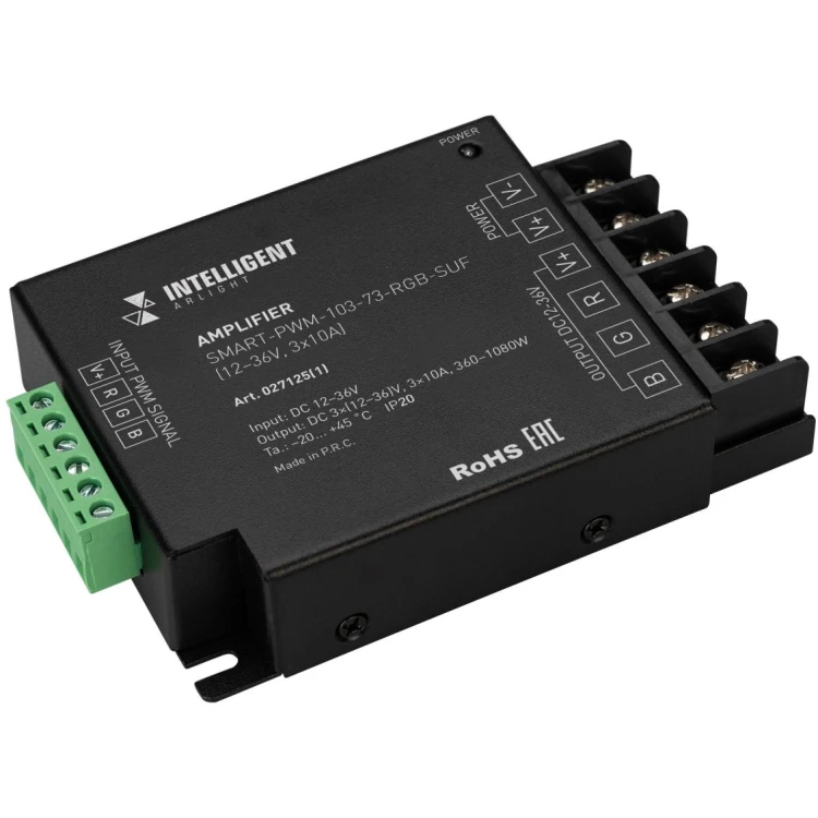 Усилитель Arlight SMART-PWM-103-73-RGB-SUF Black (12-36V, 3x10A) 027125(1)