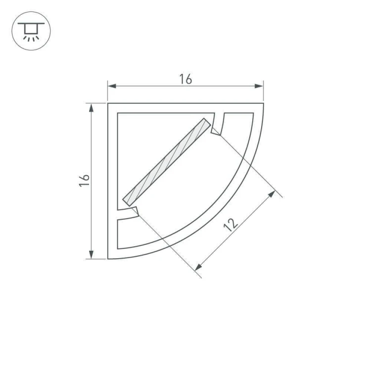 Профиль Arlight WPH-KANT-H16-2000 OPAL 023166