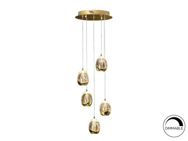 Подвесной светильник Rocio LED 5L Ø30 золотой