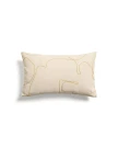 Чехол для подушки Dibel из хлопка цвета экрю с желтой вышивкой, 30 x 50 см