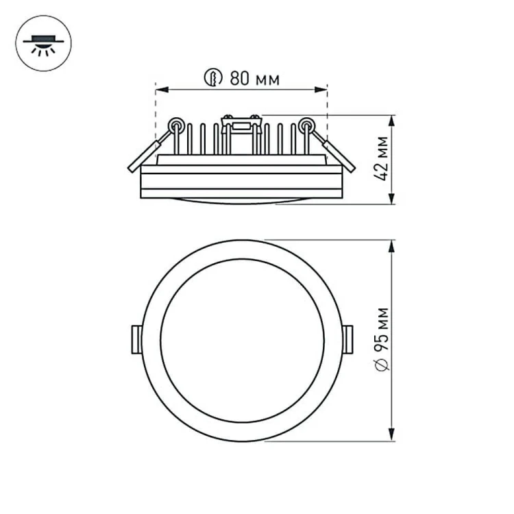 Встраиваемый светильник Arlight LTD-95SOL-10W Warm White 017985