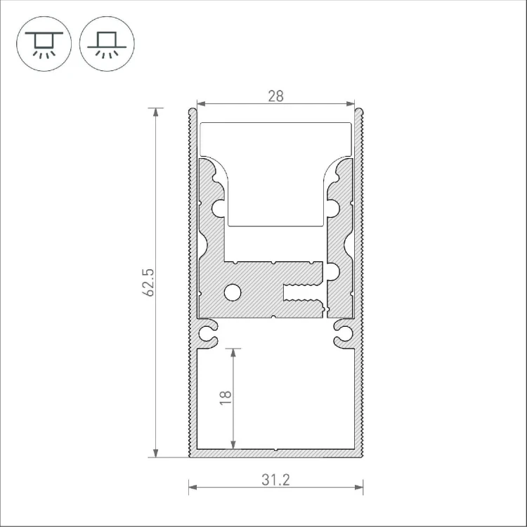 Профиль-держатель Arlight ARH-FLOOR27-H28-2000 039471