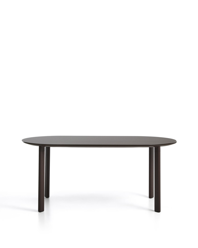 Уличный стол Erice из алюминия и закаленного стекла коричневого цвета, 180 x 90 см