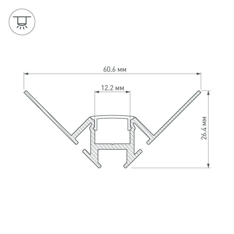 Профиль Arlight ARH-DECORE-S12-INT-2000 ANOD внутренний 023868