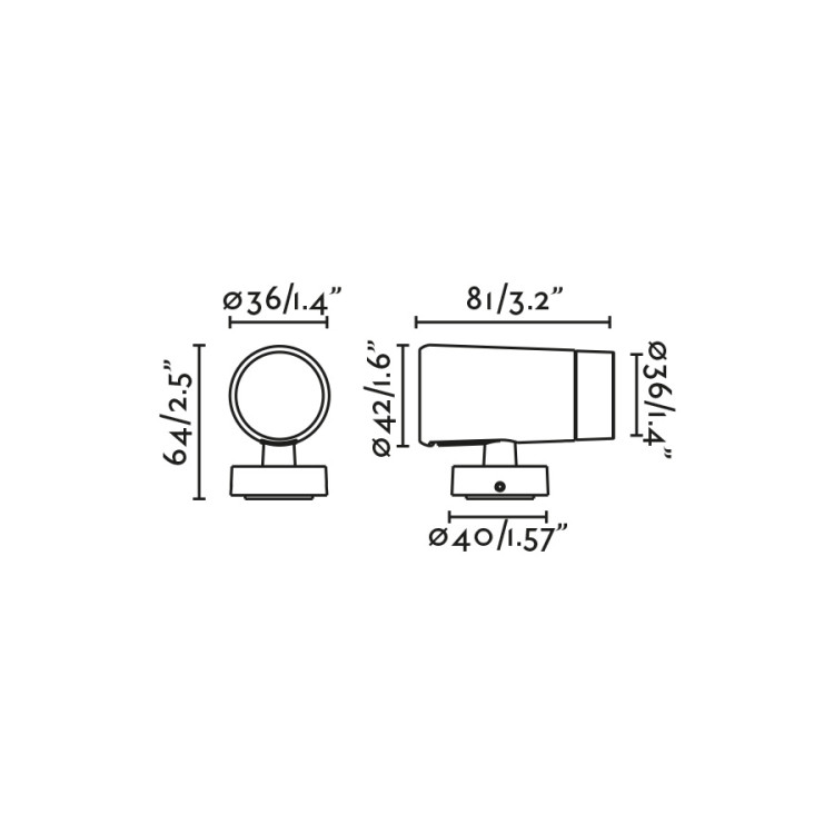 Уличный прожектор Puk черный LED Ш36 4W 3000K 8° 24V