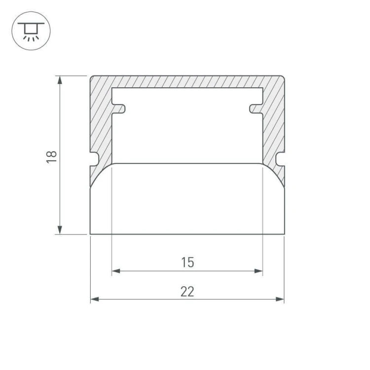 Профиль-держатель Arlight WPH-FLOOR22-2000 ANOD 023291