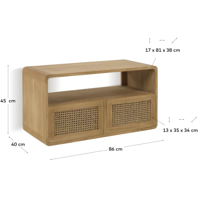 Тумба для ванной из массива тика Sabiela 86 x 45 см